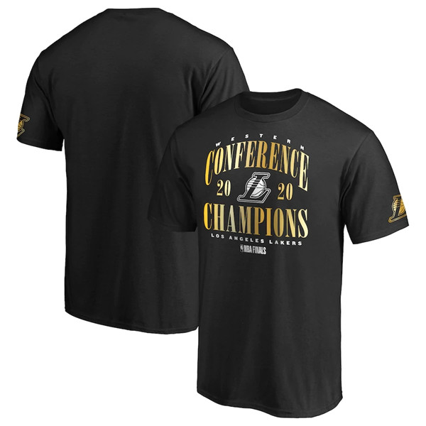Men's Los Angeles Lakers Black 2020 Western Conference Champions Drive NBA T-Shirt